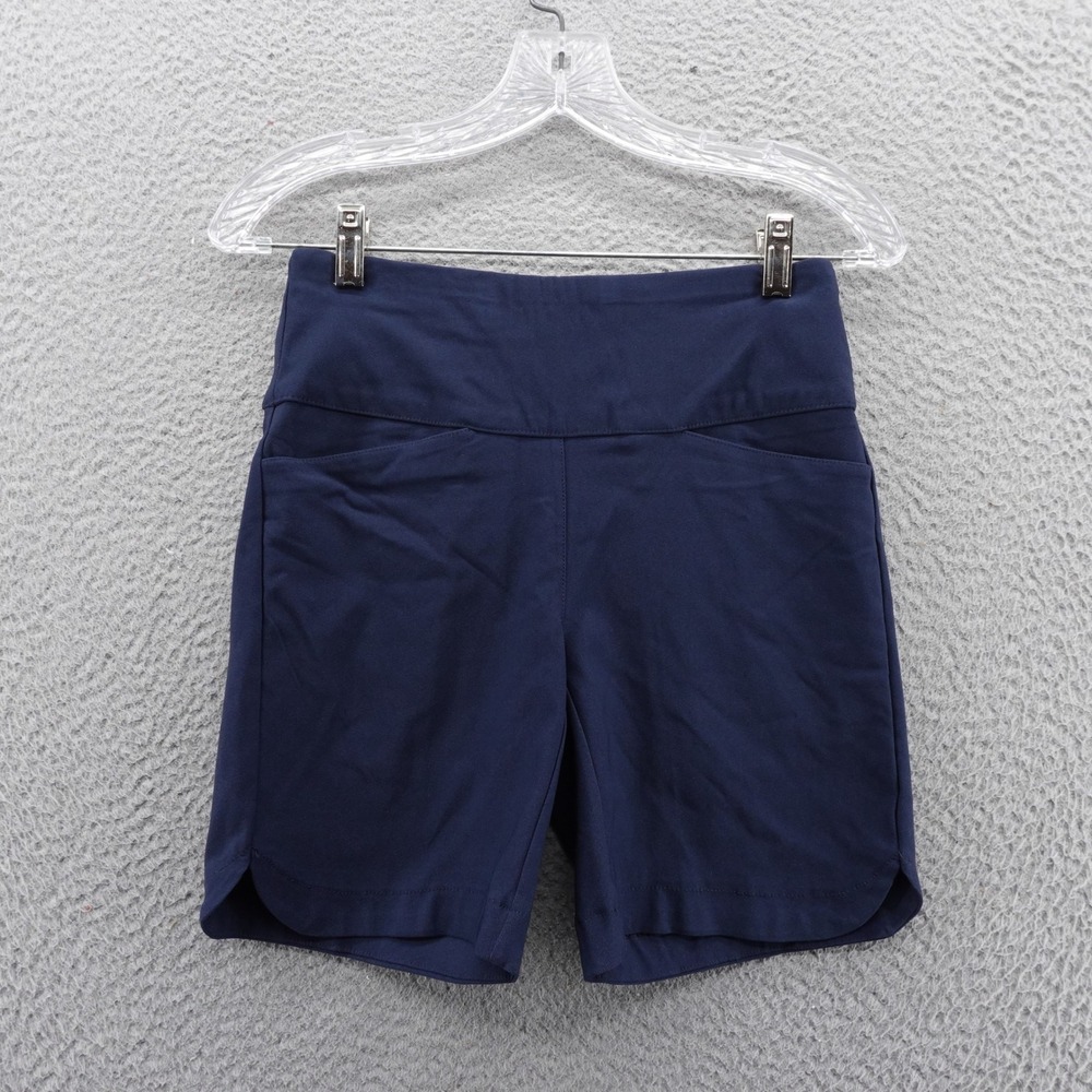 Walter Hagen Womens XS P11 Sculpt 7" Pull On Golf Shorts Navy Blue NEW